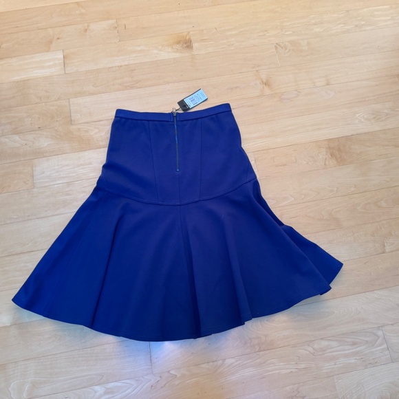 NWT BCBG Max Azria Blue Jersey Knit A-Line Camber Skirt Sz. - Picture 3 of 9